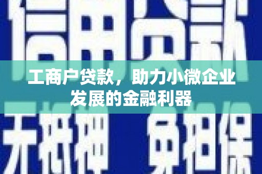 猇亭工商户贷款，助力小微企业发展的金融利器