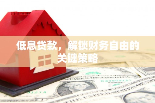 猇亭低息贷款，解锁财务自由的关键策略