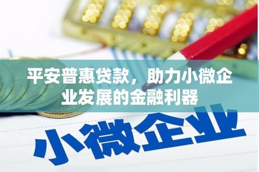 猇亭平安普惠贷款，助力小微企业发展的金融利器