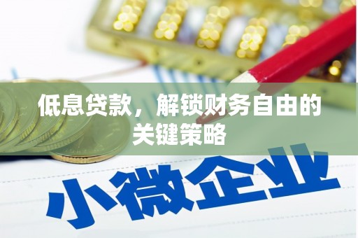 猇亭低息贷款，解锁财务自由的关键策略