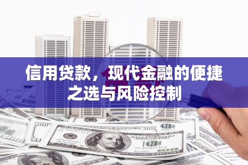 猇亭信用贷款，现代金融的便捷之选与风险控制