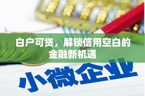 猇亭白户可贷，解锁信用空白的金融新机遇