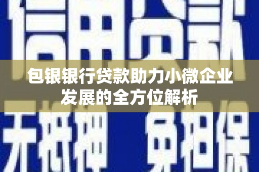 猇亭包银银行贷款助力小微企业发展的全方位解析