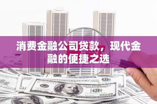 猇亭消费金融公司贷款，现代金融的便捷之选