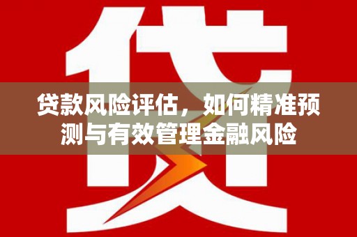 猇亭贷款风险评估，如何精准预测与有效管理金融风险