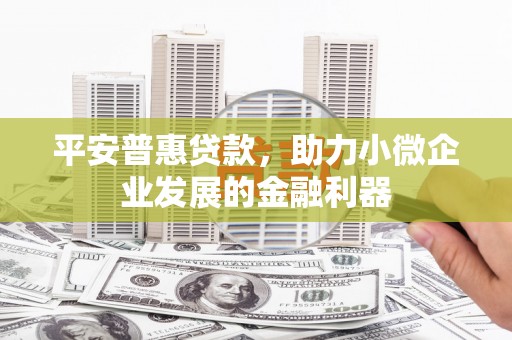 猇亭平安普惠贷款，助力小微企业发展的金融利器