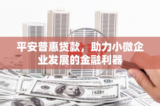 猇亭平安普惠贷款，助力小微企业发展的金融利器
