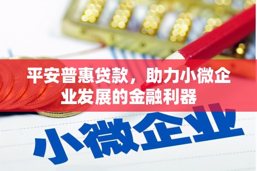 猇亭平安普惠贷款，助力小微企业发展的金融利器