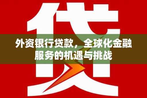 猇亭外资银行贷款，全球化金融服务的机遇与挑战