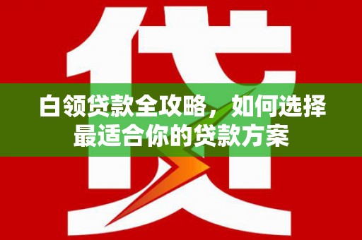 猇亭白领贷款全攻略，如何选择最适合你的贷款方案